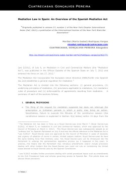 Mediation Law in Spain: An Overview of the Spanish