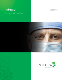Proximal Humeral Fracture Plate case Study