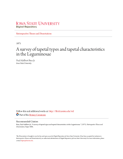 A survey of tapetal types and tapetal characteristics in the