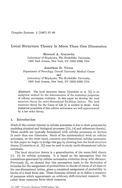 Local Structure Theory in More Than One