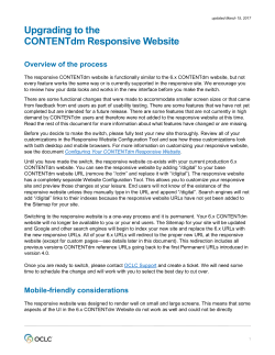 Upgrading to the CONTENTdm Responsive Website