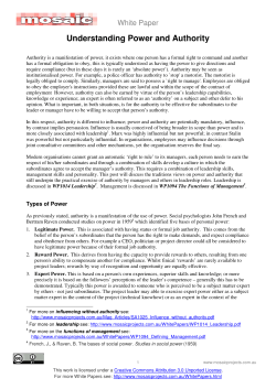 Understanding Power and Authority