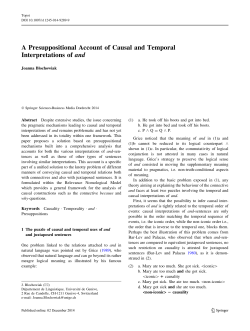 (2014b), A presuppositional account of causal and temporal