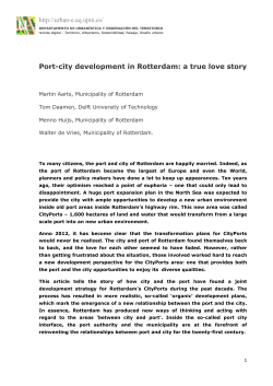 Port-city development in Rotterdam: a true love story - Urban-e