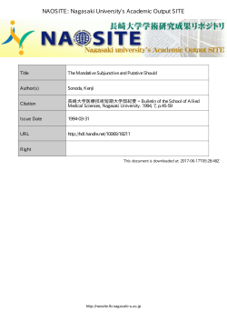 The Mandative Subjunctive and Putative Should - NAOSITE