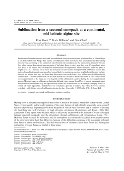 Sublimation from a seasonal snowpack at a