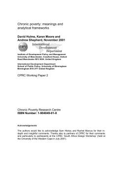 Chronic Poverty - Overseas Development Institute