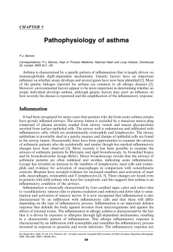Pathophysiology of asthma