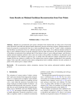 Some Results on Minimal Euclidean Reconstruction from Four Points