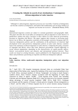 Crossing the Atlantic in search of new destinations: Contemporary