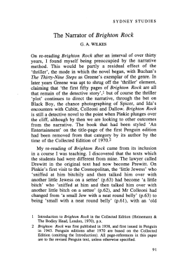The Narrator of Brighton Rock