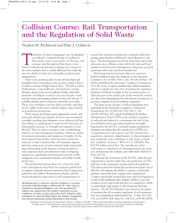 Rail Transportation and the Regulation of Solid Waste