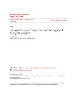 The Weaknesses of Song China and the Legacy of Mongol Conquest