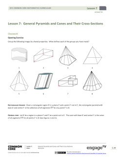 Lesson 7: General Pyramids and Cones and Their