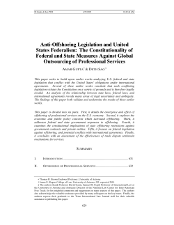 Anti-Offshoring Legislation and United States Federalism