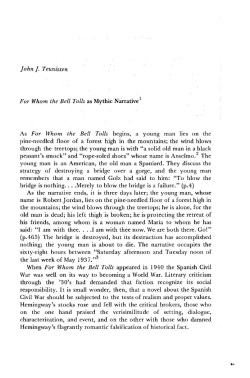 John]. Teunissen For Whom the Bell Tolls as Mythic Narrative As For