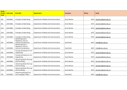 Study Period Code Unit Code Unit Title Department Convener
