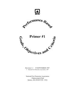 NFPA Technical Committee PB Primer #1 PERFORMANCE