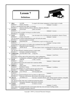 Lesson 7 - AMCHS Counseling