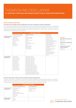 Lipper US Fund Classification methodology