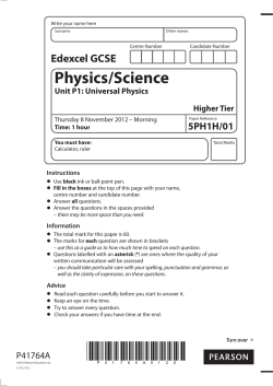 Physics Higher Question Paper November 2012