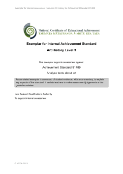 Exemplar for Internal Achievement Standard Art History Level 3