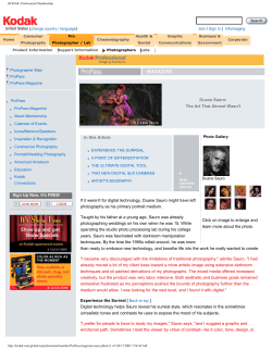 Read Kodak`s Article on Duane Sauro