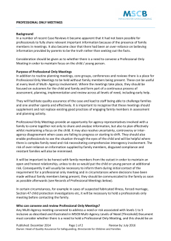 MSCB Professional only meeting guidance
