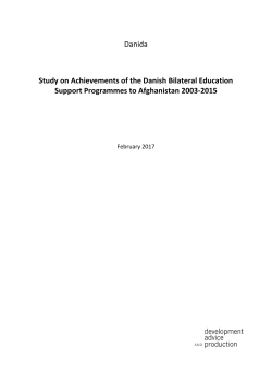 Study on Achievements of the Danish Bilateral Education Support