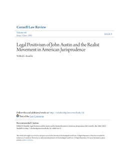Legal Positivism of John Austin and the Realist Movement in