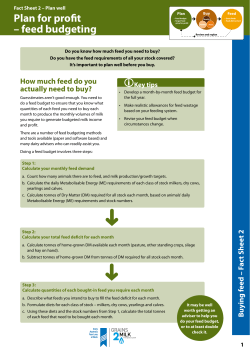 Plan for profit &ndash; feed budgeting