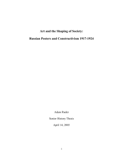 Art and the Shaping of Society: Russian Posters and Constructivism