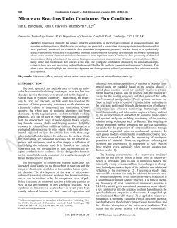 Microwave Reactions Under Continuous Flow Conditions