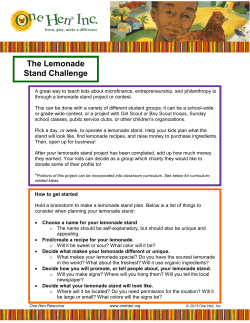 The Lemonade Stand Challenge