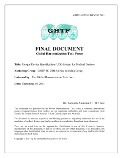 GHTF SC - Unique Device Identification System