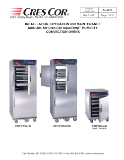 INSTALLATION, OPERATION and MAINTENANCE MANUAL for