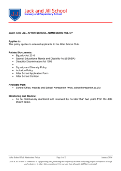 After School Club Admissions Policy