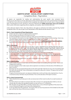 Flag Gridiron Sport Specific Rules