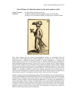 Material culture in the early modern world