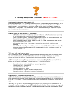 ALEX Frequently Asked Questions UPDATED 11/2016