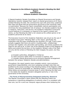 Federation Response to Mending the Wall