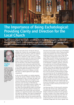 The Importance of Being Eschatological: Providing