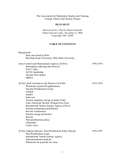 DEAN RUST - Association for Diplomatic Studies and Training