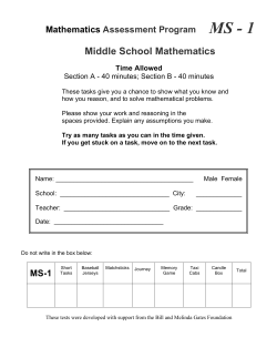 MS - 1 - the Mathematics Assessment Project