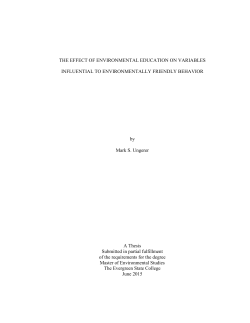 THE EFFECT OF ENVIRONMENTAL EDUCATION ON VARIABLES