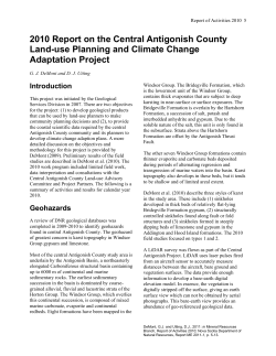 2010 Report on the Central Antigonish County Land