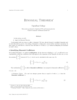 Binomial Theorem