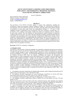 301 STCW CONVENTION`S CERTIFICATION PROVISIONS FOR