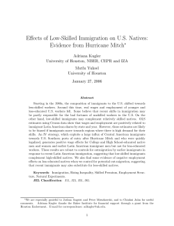 Effects of Low-Skilled Immigration on U.S. Natives: Evidence from