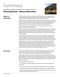 Summary Mississippi River-Winona Stressor ID Report